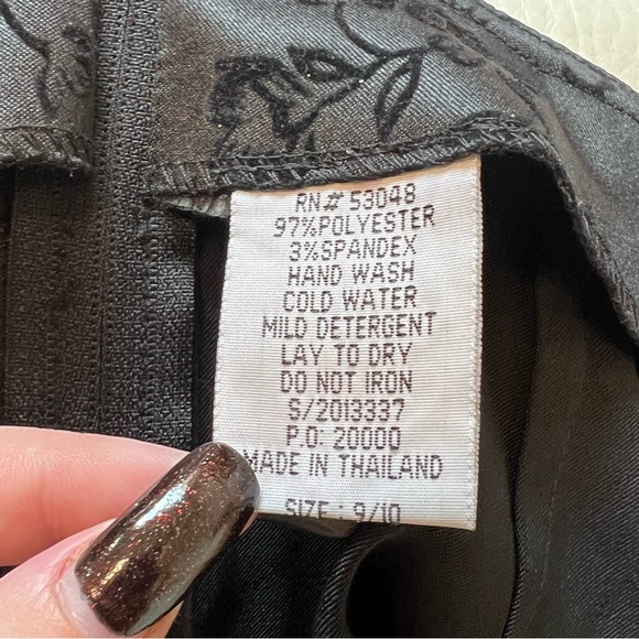 Vintage 90s Y2K black glitter floral mini skirt - Picture 4 of 4